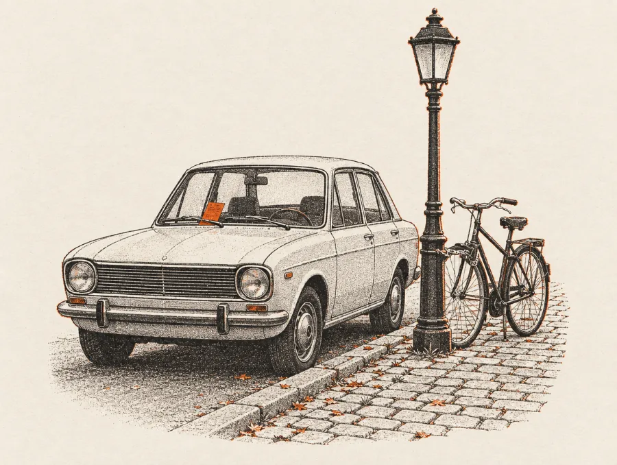 Illustration: Bil ved kantsten med P-afgift